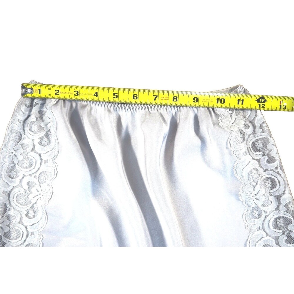 Vintage Westform Half Slip Skirt Medium Silver Gray Satin Wide Lace Sides USA - Picture 7 of 9